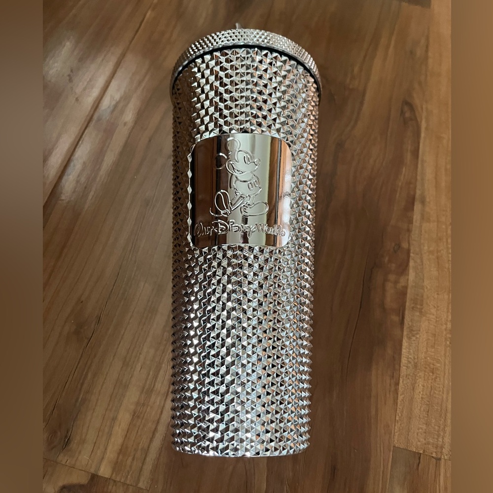 Starbucks Disney Silver Tumbler with Embossed Character